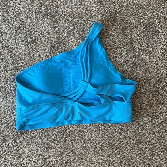 ATHLETA Aqua Blue One-Shoulder Top Size L - Picture 2 of 3